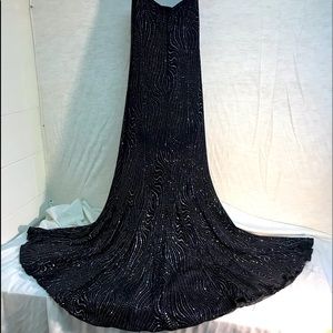 Formal black with gold & silver sparkle in size 2